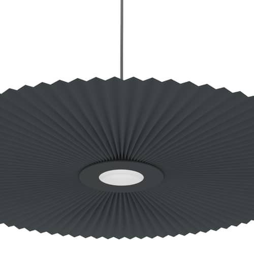 Suspension Carmen Medium tissu gris / LED - Ø 90 cm - Hartô - Gris ardoise - Métal peint, Textile contrecollé sur PET