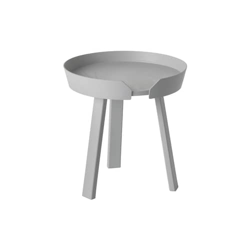 Table basse Around Small bois gris / Ø 45 x H 46 cm - Muuto - Gris - Frêne teinté