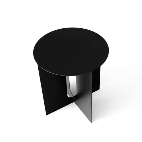 Table d\'appoint Androgyne métal noir / Ø 40 x H 43 cm - Audo Copenhagen - Table / Noir - Acier époxy