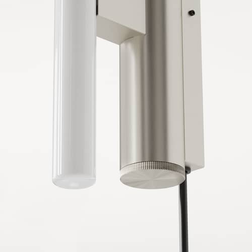 Wandleuchte mit Stromkabel Eiffel Single metall silber / H 30 cm - Frama  - H 30 cm - rostfreier Stahl