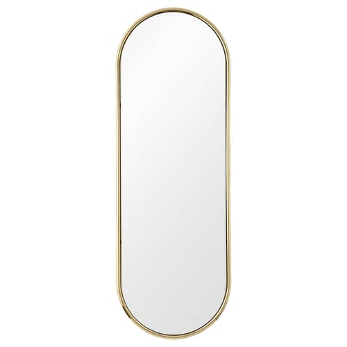 Miroir mural Angui or métal / Avec tringle intégrée - L 50 x H 145 cm / Seconde vie - AYTM - Or - Acier, Verre