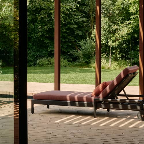 Accessoire / Matelas pour bain de soleil Jack - Ethnicraft - Bordeaux - Mousse, Tissu polypropylène