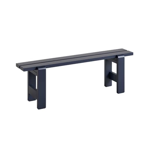Banc Weekday bois bleu / L 140 cm - Hay - Bleu acier - Pin massif certifié FSC