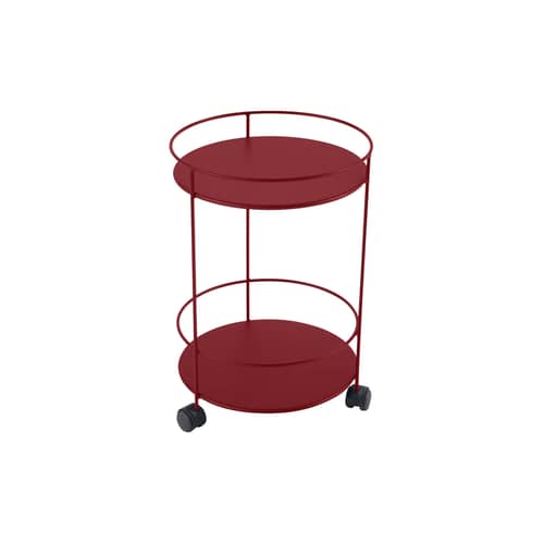 Carrello Guinguette metallo rosso / con ruote - Ø 40 x H 62 cm - Fermob - Pimento - Acciaio laccato