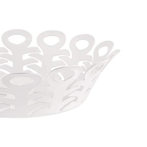 Corbeille Vimini métal blanc Small / Ø 22 cm - Alessi - Blanc - Acier