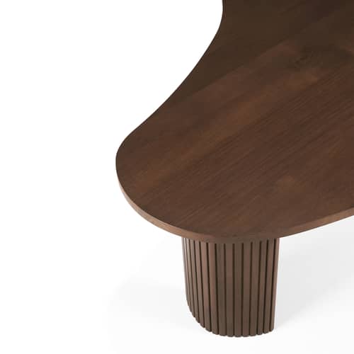 Couchtisch Boomerang holz braun / 126 x 74 x H 40 cm - Teakholz - Ethnicraft - Teak braun - Massives Teakholz