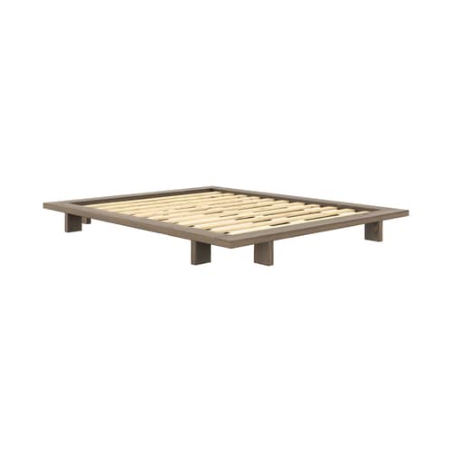 Japan Double bed wood brown / For Mattress 160 x 200 cm - KARUP DESIGN - Brown - FSC-certified lacquered solid pine