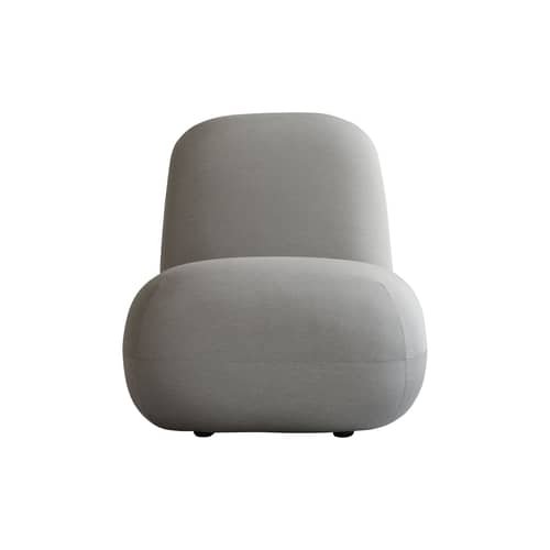 Fauteuil rembourré Toe Flat tissu beige - 101 COPENHAGEN - Taupe (tissu Pallazo 163) - Bois, Mousse, Tissu