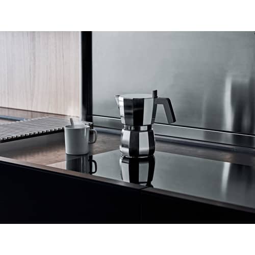 italienischer Kaffeebereiter Moka metall /6 Tassen - Induktion - Alessi - Stahl - Gussaluminium, Polyamid