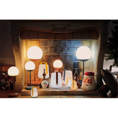 Lampada da esterno ricaricabile senza fili Balad metallo nero / Set di 3 Lampade da esterno ricaricabile senza fili - Fermob - Carbonio - Alluminio, Polietilene
