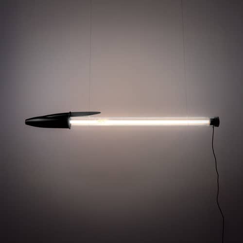 Lampe Bic noir design / LED - H 178 cm - Seletti - Noir - Polycristal