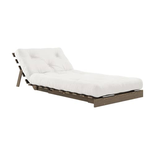 Fauteuil convertible Roots / Dormeuse & lit d\'appoint - 3 positions / Structure marron - KARUP DESIGN - Naturel 701 / Bois marron - Fibres recyclées mélangées, Mousse, Pin massif certifié FSC laqué, Tissu