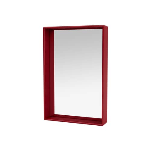 Miroir mural Colour Frame - Shelfie bois rouge / 46,8 x 69,6 x P 9,9 cm - MONTANA - Beetroot 165 -  Verre miroir, MDF laqué