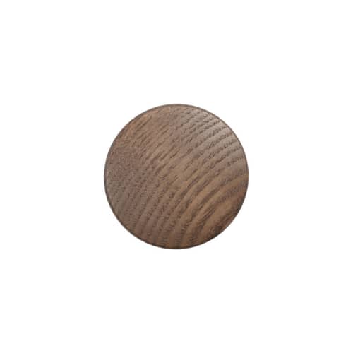 Patère The Dots Wood XS / Bois - Ø  6,5 cm - Muuto - Marron foncé - Frêne teinté
