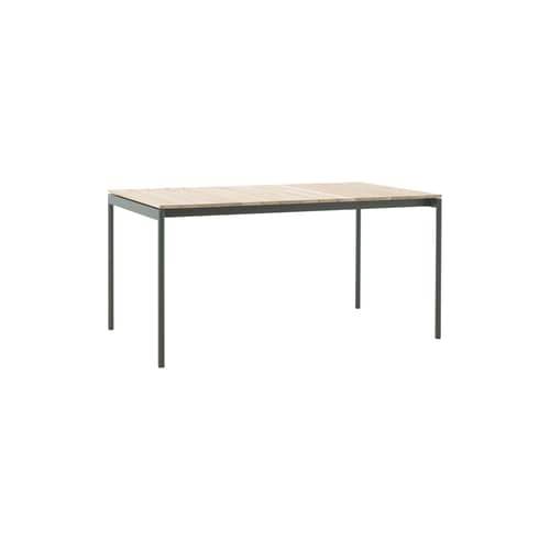 Ville AV25 Rectangular table natural wood / 150 x 90 cm - &tradition - Bronze green / Teak - Steel, Teak