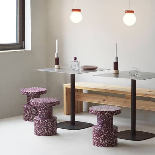 Bit Stool plastic material red / H 42 cm - Recycled - Normann Copenhagen - Burgundy - Recycle polyethylene
