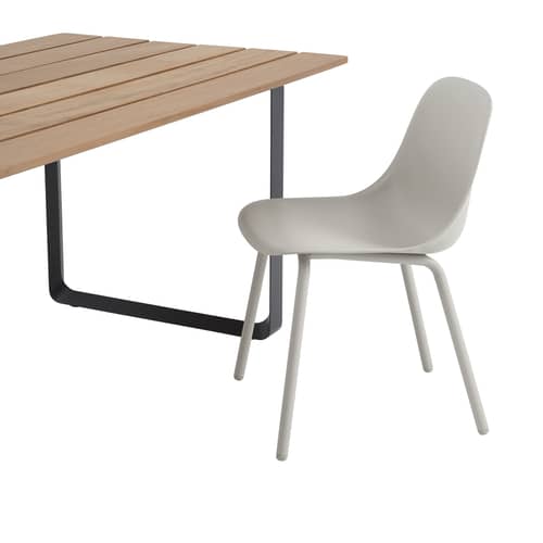 Stuhl Fiber OUTDOOR plastikmaterial grau / Recycelter Kunststoff - Muuto - Grau - 100 % recycelter Kunststoff, thermolackierter Stahl