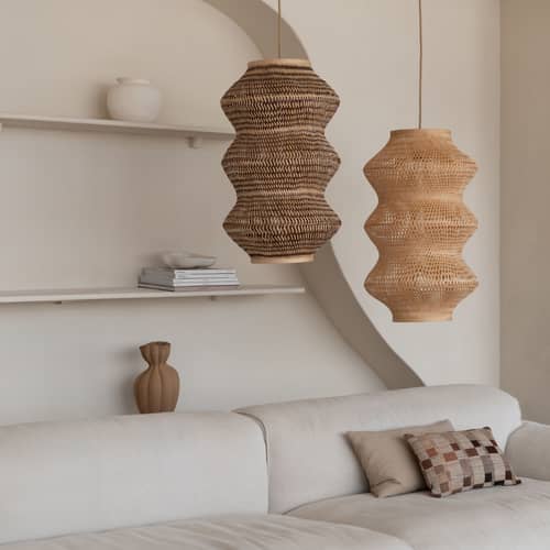 Suspension Barbados / Ø 40 x H 67 cm - Bambou - GOOD&MOJO - Marron & naturel - Bambou, Fer