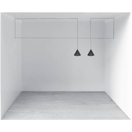 Suspension String Light Cone LED / Câble 12 mètres - Sans module électrique - Flos - Cône / Noir - Aluminium peint, Polycarbonate, Tissu