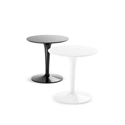 Table d\'appoint Tip Top Mono / Plateau PMMA - Philippe Starck, 2010 - Kartell - Laqué noir - PMMA