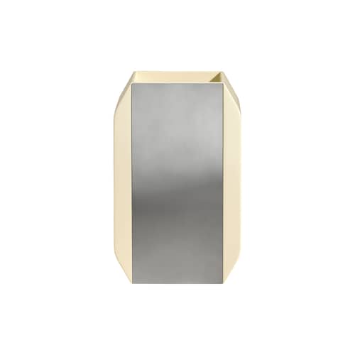 Vase Oscar blanc - Maison Sarah Lavoine - Ecru / Miroir - Aluminium poli, Résine laquée