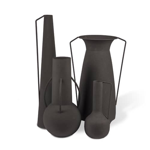 Roman Vase metal black / Set of 4 - Metal (decorative use only) - Pols Potten - Black - Lacquered iron