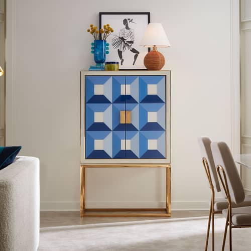 Vasen Mustique Disc plastikmaterial blau / Polyacryl - Jonathan Adler - Disc / Blau & Türkisblau - Polyacryl
