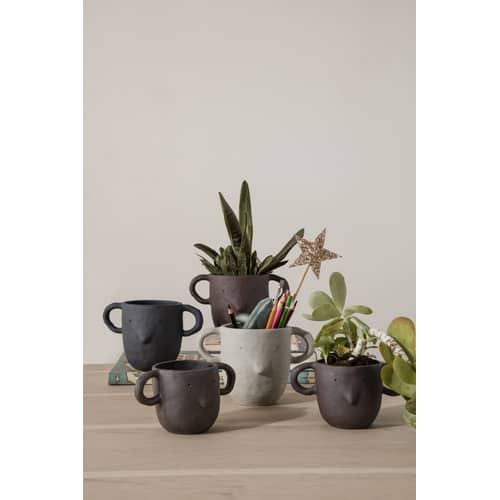Vaso per fiori Mus Large ceramica beige / Gres - H 12 cm - Ferm Living - Beige - Gres