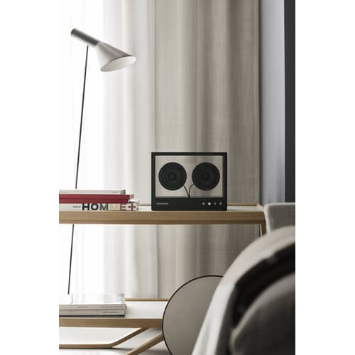 Bluetooth-Lautsprecher Small glas schwarz transparent / B 26 x H 20 cm - Einscheiben-Sicherheitsglas - Transparent Speaker - Schwarz / Transparent - Aluminium, Einscheiben-Sicherheitsglas