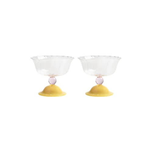 Coupe Tulip / Set de 2 - & klevering - Jaune - Verre borosilicaté
