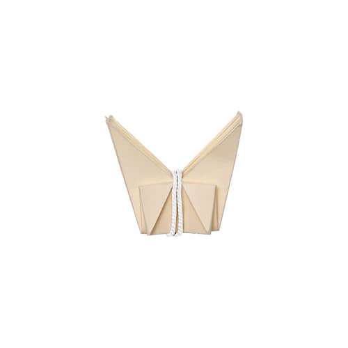 Décoration à suspendre Amanda papier beige / Set de 3 - Papier FSC plié main / 6 x 6 cm - Ferm Living - Ecru - Papier