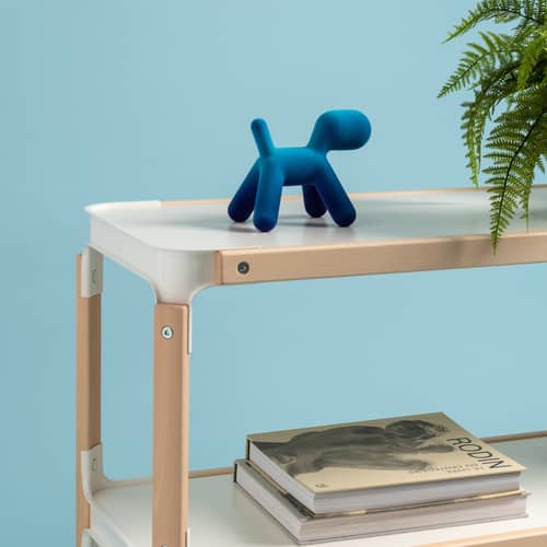 Puppy XS Floqué Decoration textile blue / Velvet effect - L 18.5 cm - Eero Aarnio, 2003 - Magis - Turquoise / Purple (flocked) - Flocked polyethylene