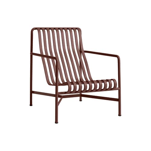 Fauteuil bas Palissade métal rouge / Dossier haut - Bouroullec, 2016 - Hay - Rouge oxyde - Acier