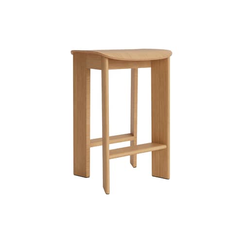 Chisel 30 Low High stool natural wood / H 65 cm - Hay - Oiled oak - Oiled oak veneer