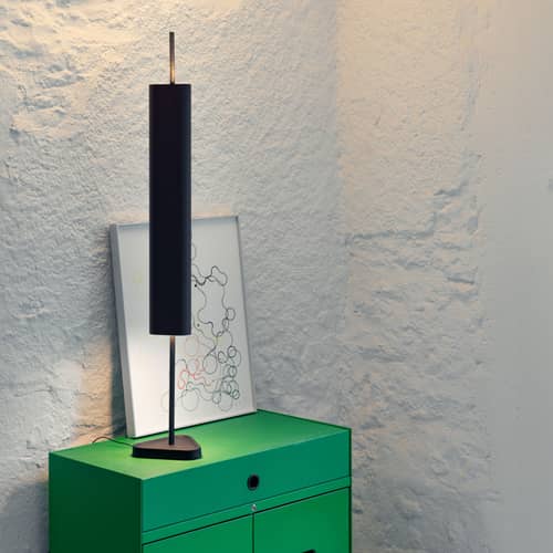 Lampe de table Emi métal vert / Erwan Bouroullec , 2023 - Flos - Vert profond - Aluminium, Fonte