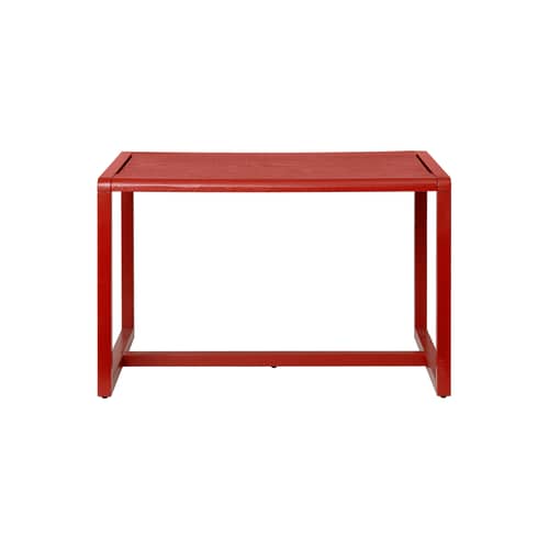 Little Architect Children table wood red / 76 x 55 cm - Ferm Living - Poppy red - Ash veneer, Ashwood, MDF