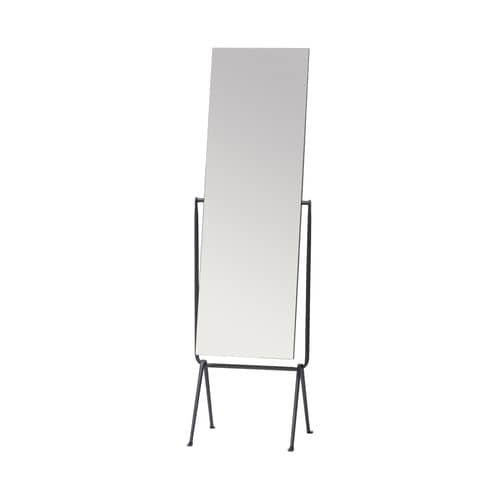 Miroir sur pied Officina métal noir / Fer forgé - Inclinable / Bouroullec, 2016 - Magis - Noir - Fer forgé, Verre