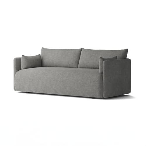 Canapé droit Offset tissu gris / 2 places - L 178 cm - Audo Copenhagen - Audo Bouclé 16 / Gris - Mousse HR, Pin, Ressorts acier, Tissu Audo Bouclé