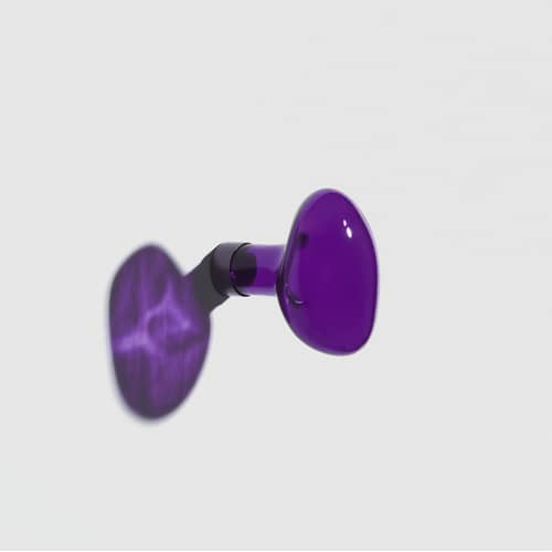 Patère Bubble Small verre violet / Ø 9,5 cm - Soufflé bouche - Petite Friture - Violet - Acier, Verre soufflé bouche