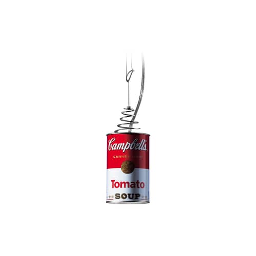 Canned Light Pendant metal white red / HAGEN SCZECH, 2003 - Ingo Maurer - Red & white - Aluminium