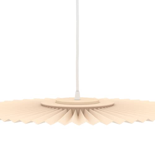 Pendelleuchte Carmen Small textil beige / Ø 50 cm - Plissee - Hartô - Sand goldfarben - Auf PET kaschiertes Textil, bemaltes Metall