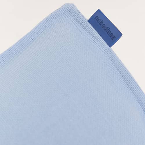 Pouf Lucky tissu bleu - NOBODINOZ - Bleu Baltique - Coton biologique, Polystyrène expansé