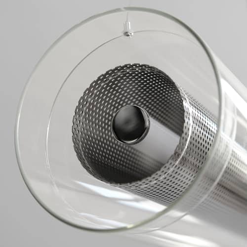 Sospensione Frame FAT LED metallo argento / Ø 18 x L 100 cm - 101 COPENHAGEN - Cromato - Alluminio cromato, Vetro