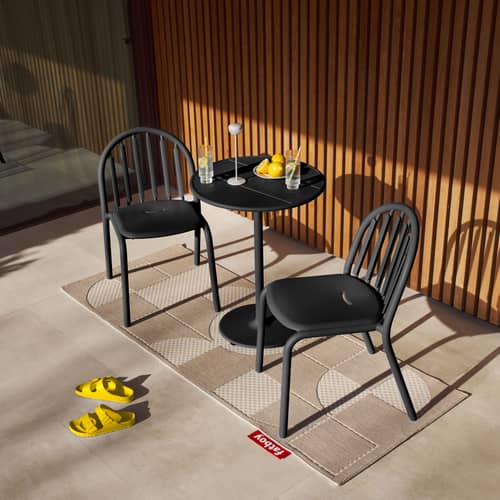 Fred\'s Stacking chair metal black - Fatboy - Charcoal grey - Aluminium