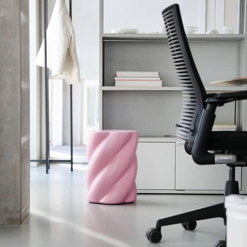 Stool Marshmallow & klevering / Ø 33 x H 45 cm - Pink - Composite
