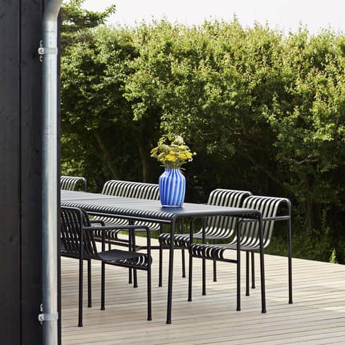 Table rectangulaire Palissade métal gris noir / 170 x 90 cm - Bouroullec,2016 - Hay - Anthracite - Acier laqué époxy