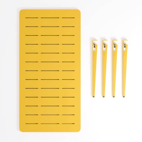 Tavolo rettangolare Midi metallo giallo / 160 x 80 cm - 6 persone - TIPTOE - Giallo sole - Acciaio termolaccato