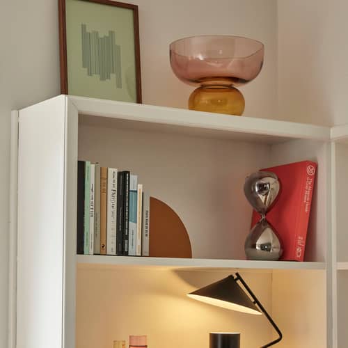 Vase Show verre multicolore / Coupe - Ø 25 x H 20 cm - HÜBSCH - Rose / Ambre - Verre soufflé bouche
