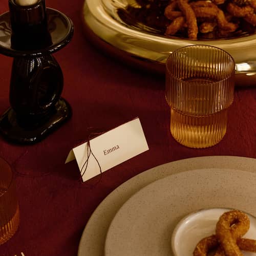 Set de 4 verres Ripple verre rose / Ø 7 x H 9 cm (20 cl) - Ferm Living - Rose poudré - Verre soufflé bouche
