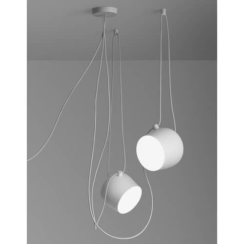 Accessorio  metallo bianco multiplo / Per collegare da 2 a 5 sospensioni AIM - Flos - Bianco / Rosone multiplo - alluminio verniciato